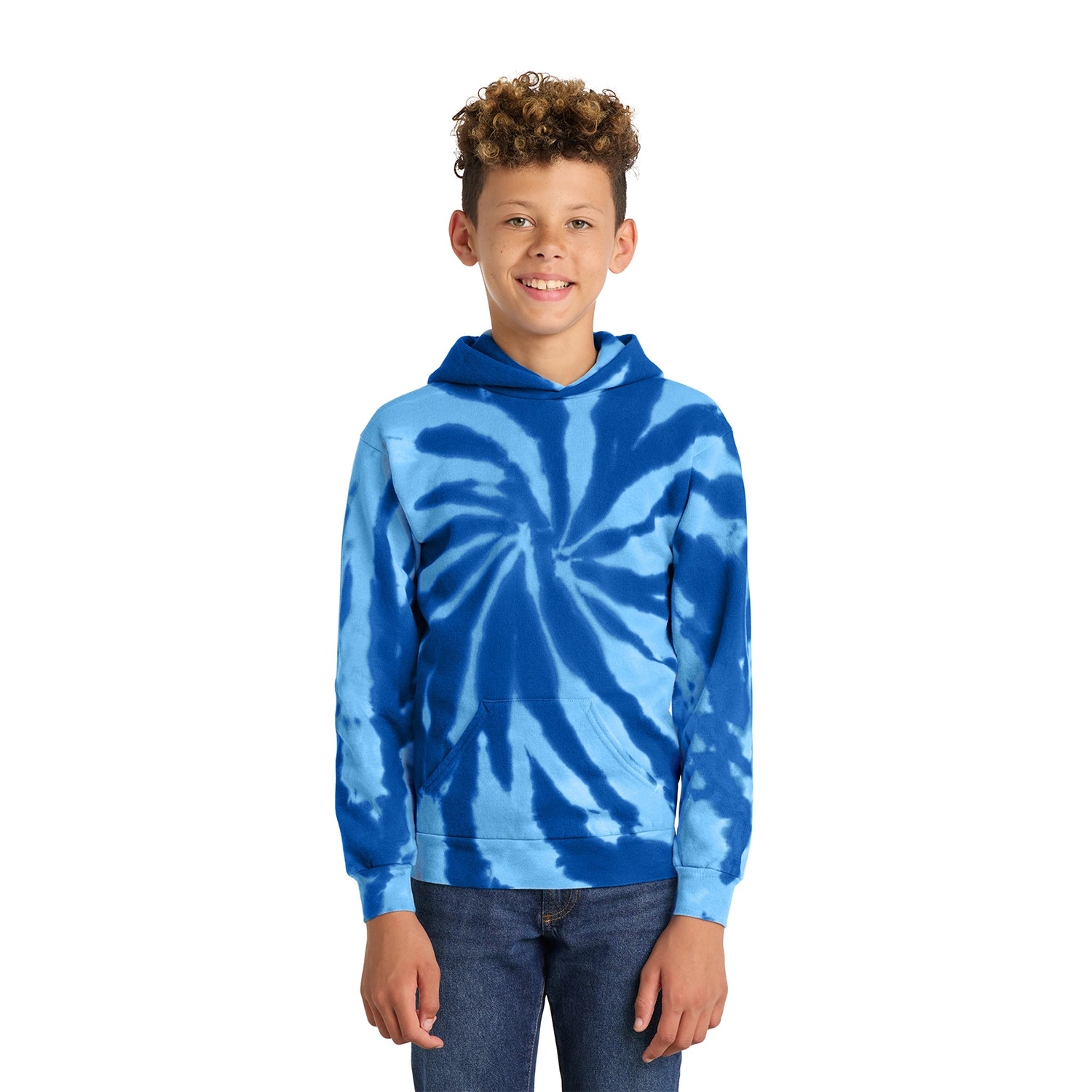 Port & Co Decorated Youth TieDye Pullover Hooded Sweatshirt