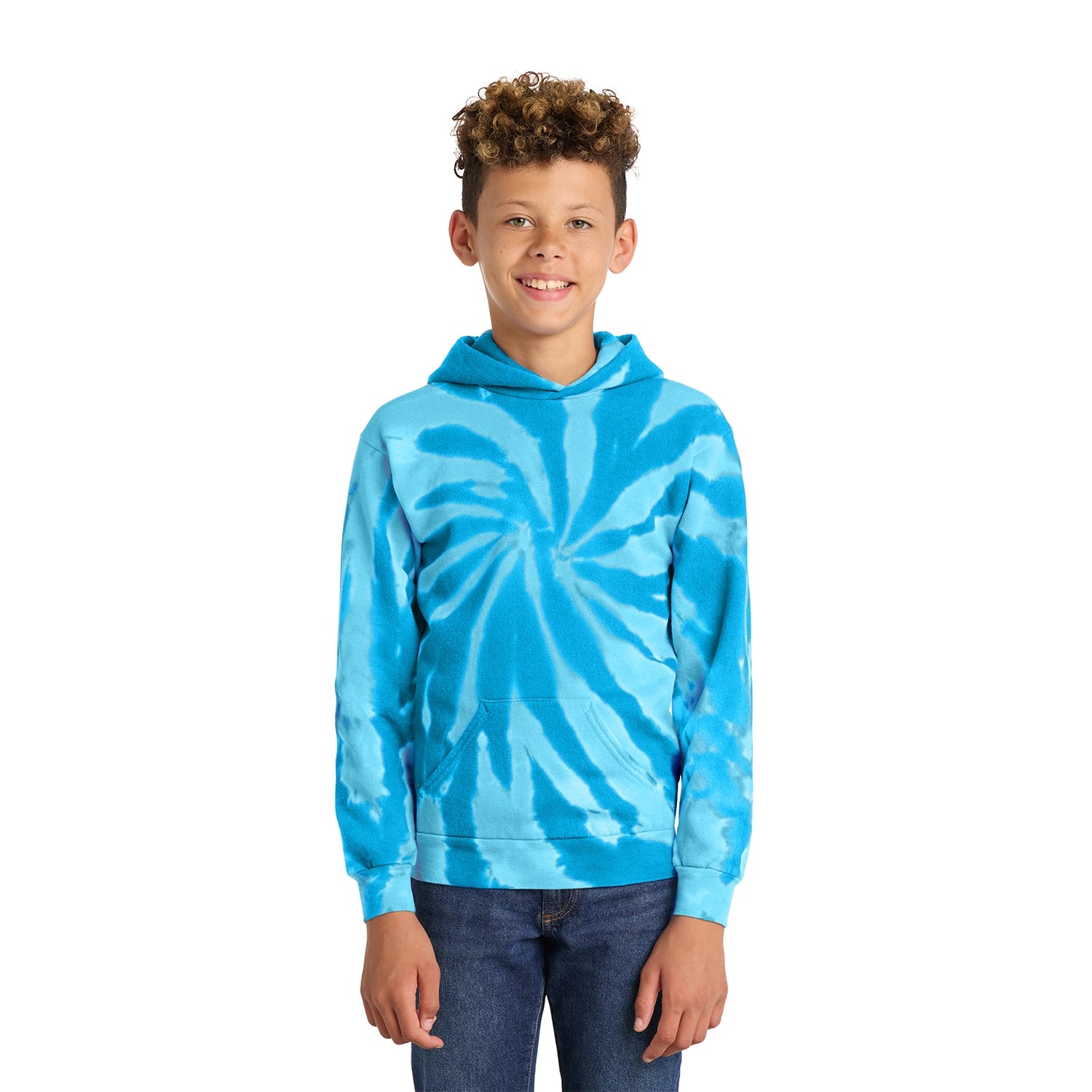 Port & Co Decorated Youth TieDye Pullover Hooded Sweatshirt