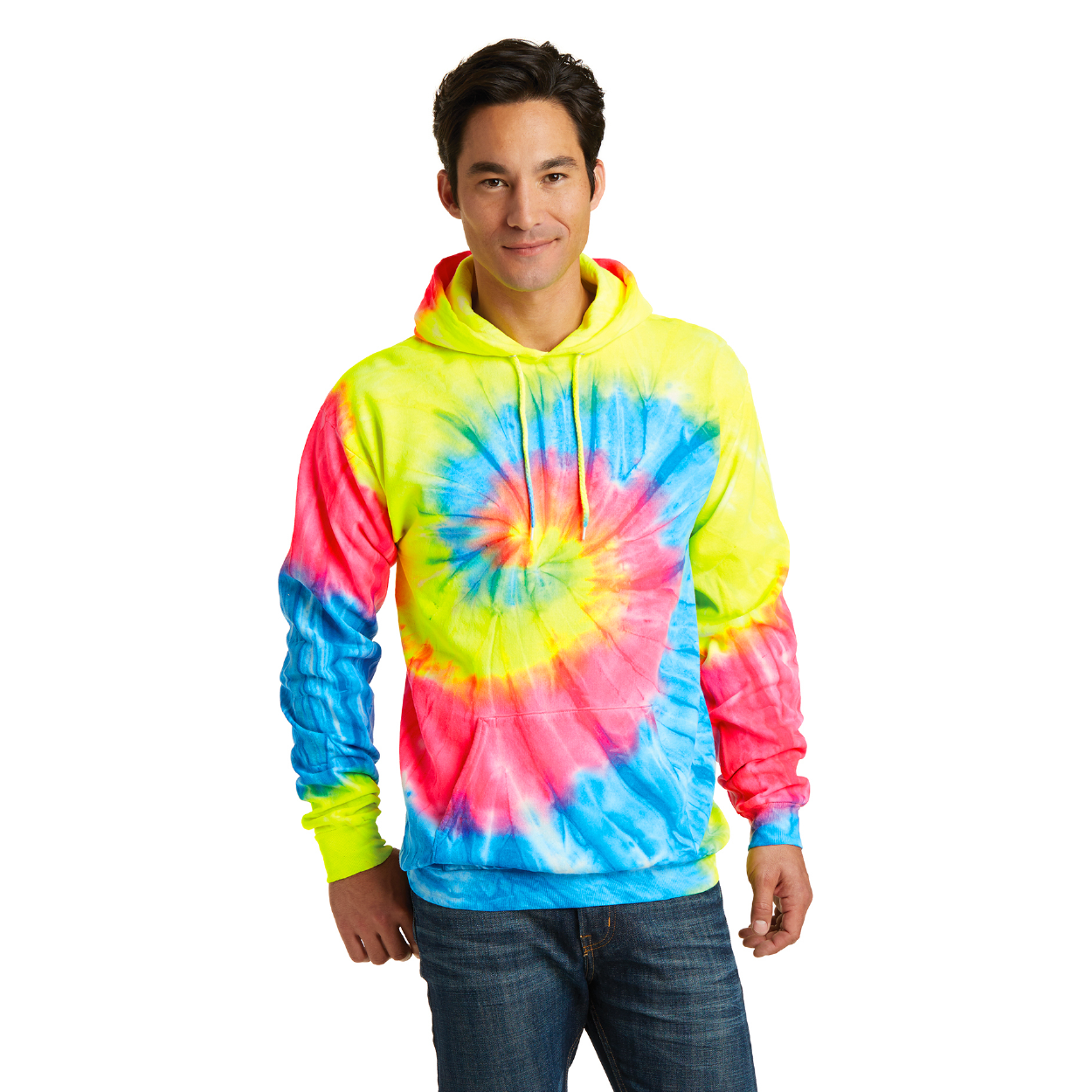 Port & Company Tie-Dye Pullover Hooded Sweatshirt Decorated