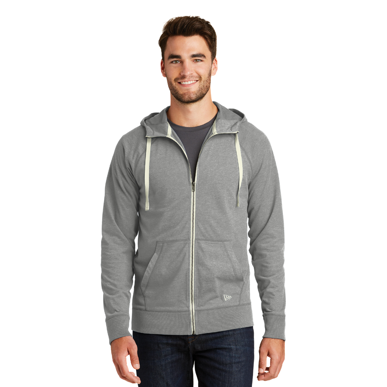 New Era Sueded Cotton Blend Full-Zip Hoodie Decorated