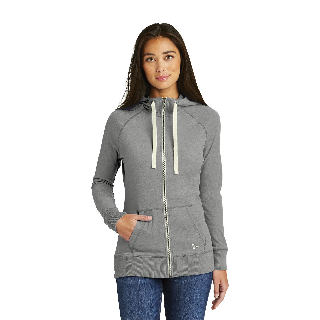 New Era Women's Sueded Cotton Blend Full-Zip Hoodie Decorated