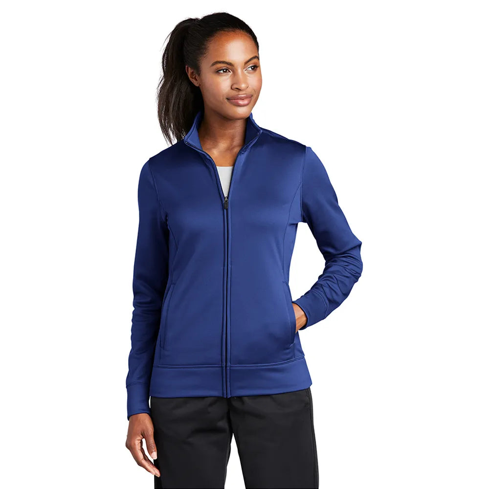 Sport-Tek Women's Sport-Wick Fleece Full-Zip Jacket Decorated - True Royal Blue