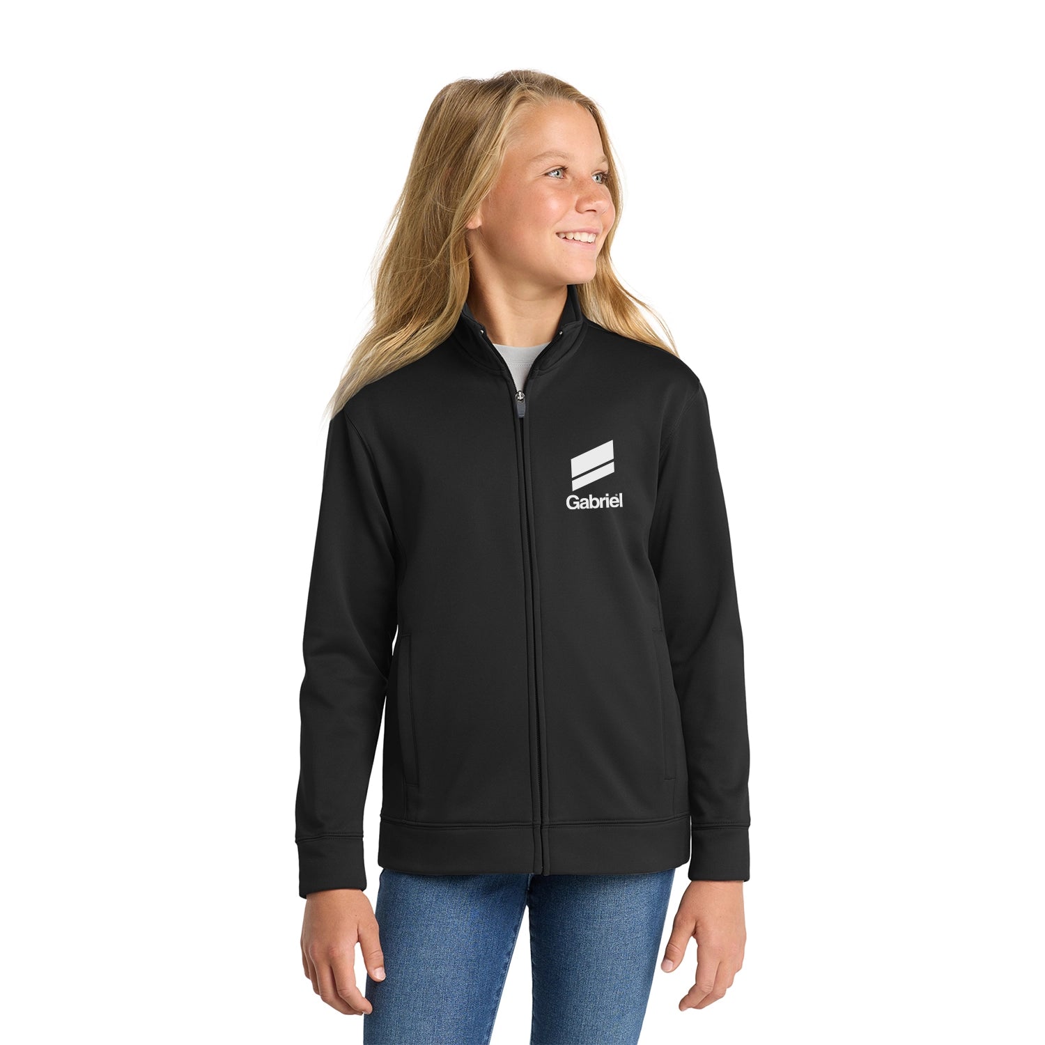 SportTek Decorated Youth SportWick Fleece FullZip Jacket