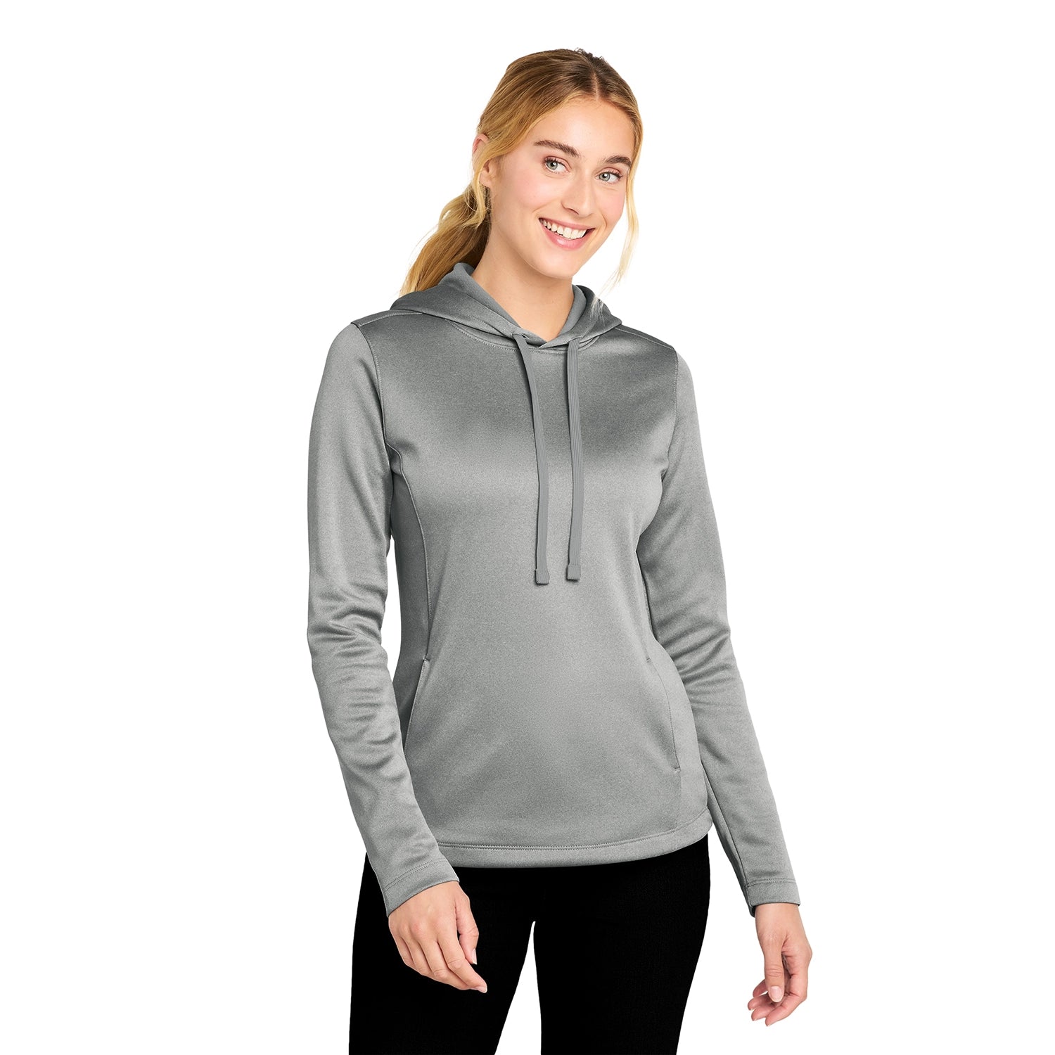 SportTek Decorated Women's PosiCharge SportWick Heather Fleece Hooded Pullover