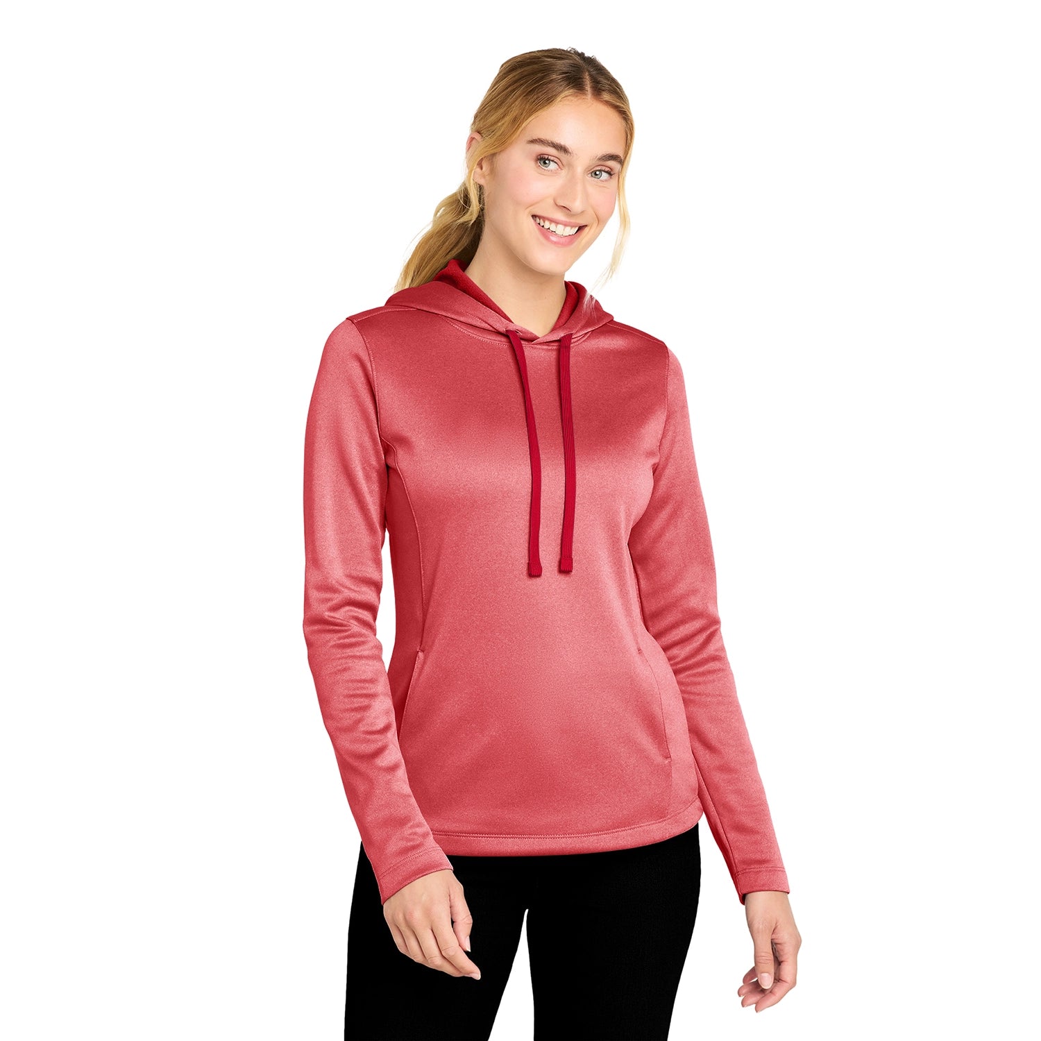 SportTek Decorated Women's PosiCharge SportWick Heather Fleece Hooded Pullover