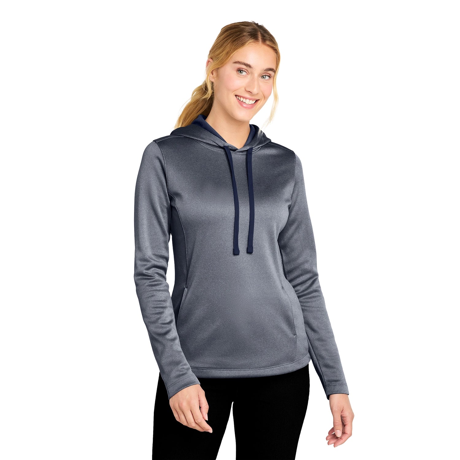 SportTek Decorated Women's PosiCharge SportWick Heather Fleece Hooded Pullover