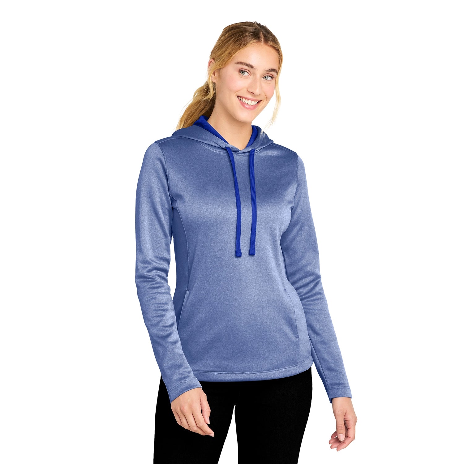 SportTek Decorated Women's PosiCharge SportWick Heather Fleece Hooded Pullover