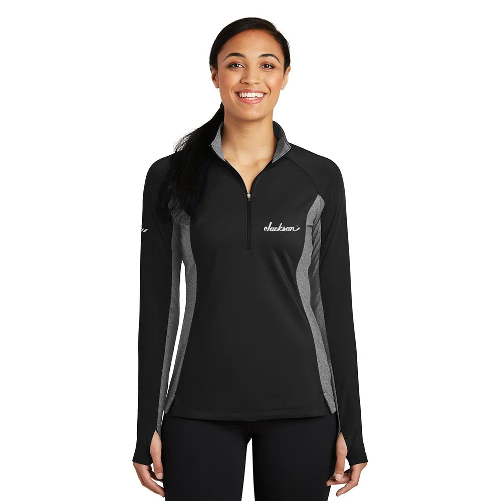 Sport-Tek Women's Sport-Wick Stretch Contrast 1/4-Zip Pullover Decorated - Custom Logo