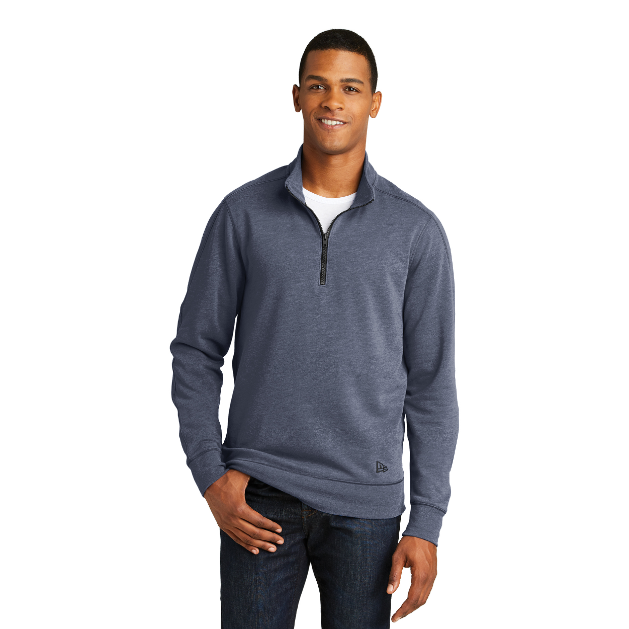 New Era Tri-Blend Fleece 1/4-Zip Pullover Embroidered