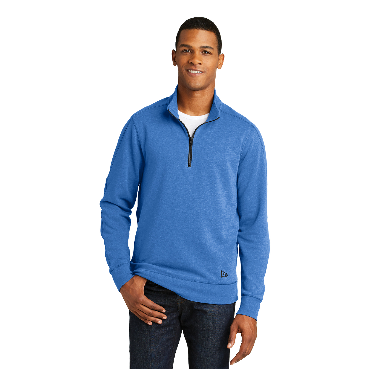 New Era Tri-Blend Fleece 1/4-Zip Pullover Embroidered