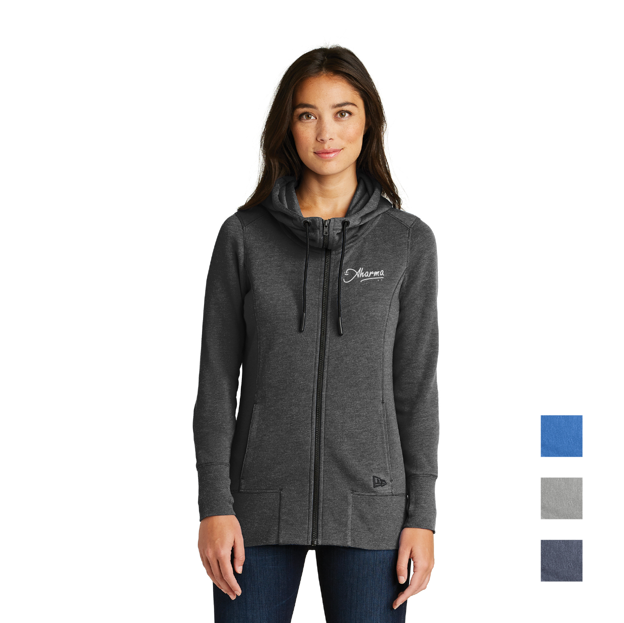 New Era Women's Tri-Blend Fleece Full-Zip Embroidered Hoodie