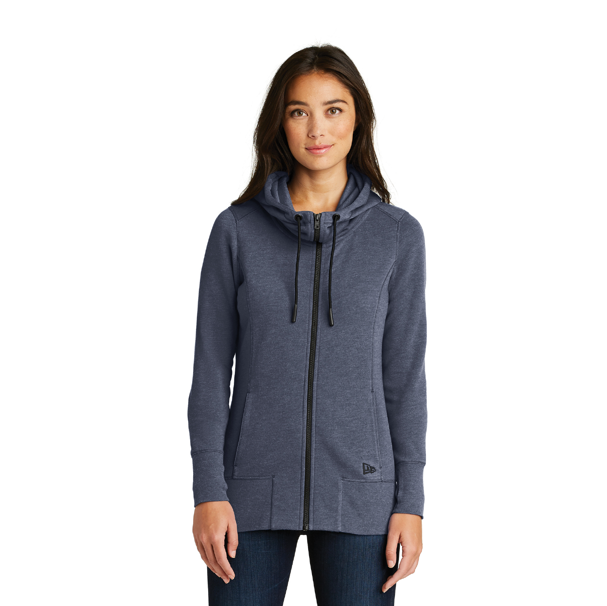New Era Women's Tri-Blend Fleece Full-Zip Embroidered Hoodie