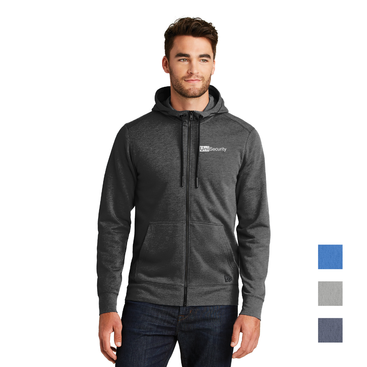 New Era Tri-Blend Fleece Full-Zip Embroidered Hoodie