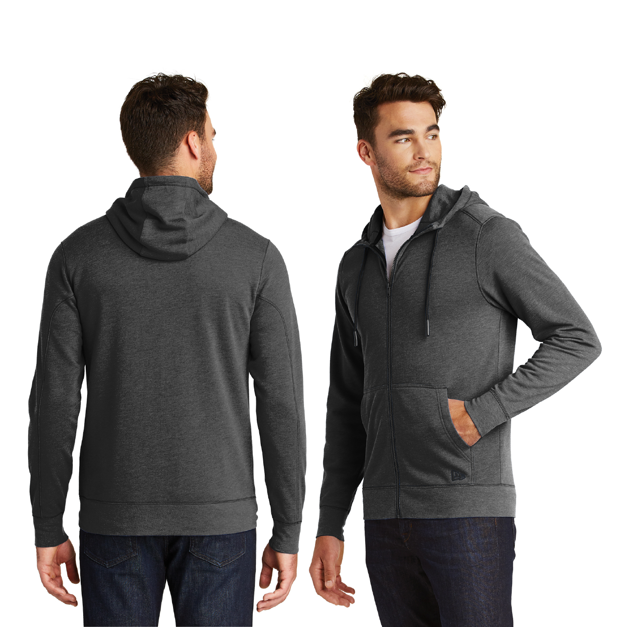 New Era Tri-Blend Fleece Full-Zip Embroidered Hoodie