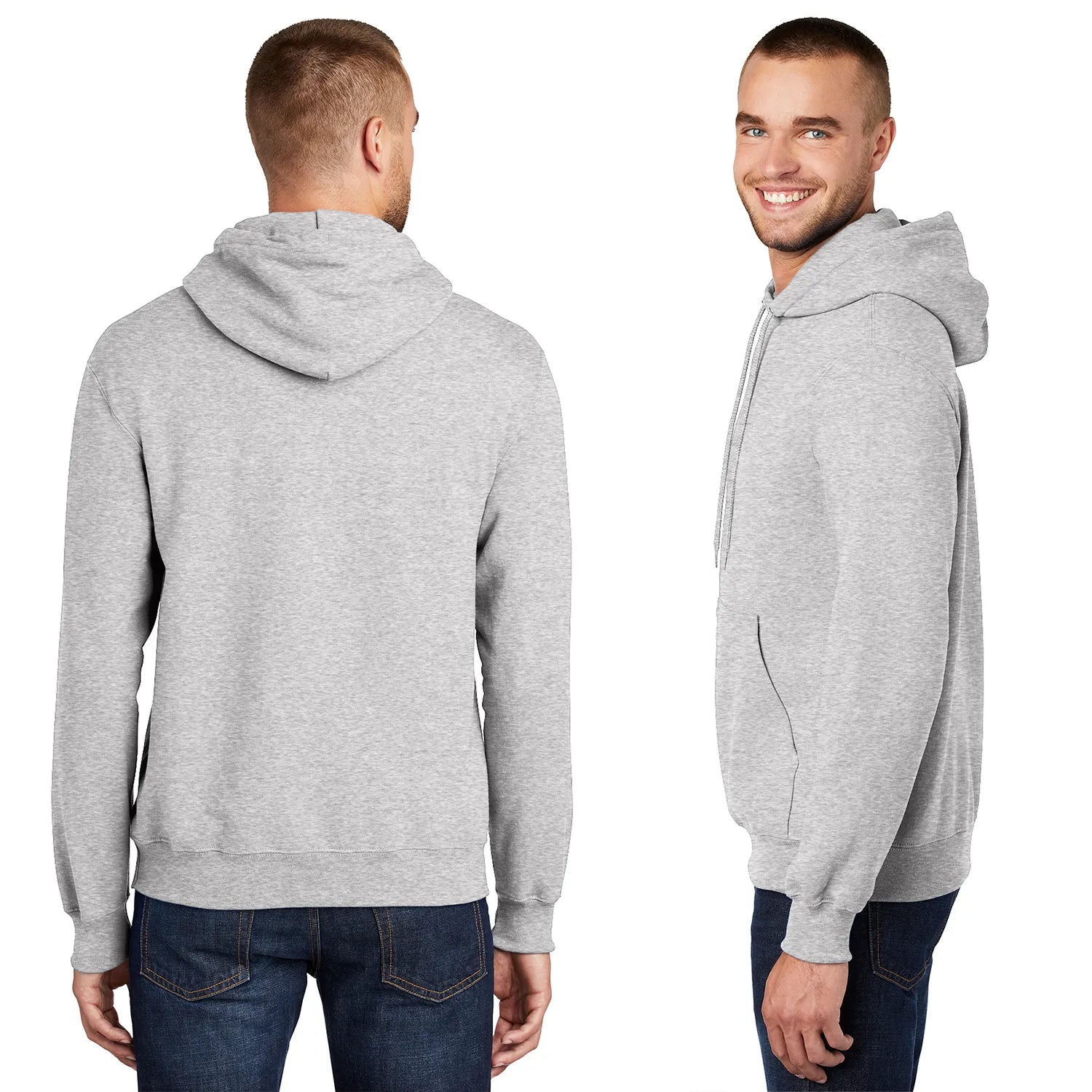 Port & Company Essential Fleece Pullover Hooded Sweatshirt Decorated - Ash Grey