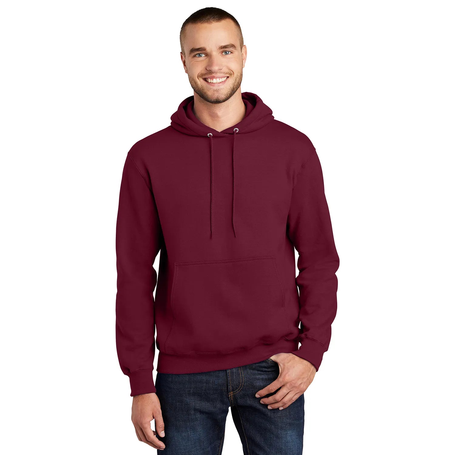 Port & Company Essential Fleece Pullover Hooded Sweatshirt Decorated - Cardinal Red