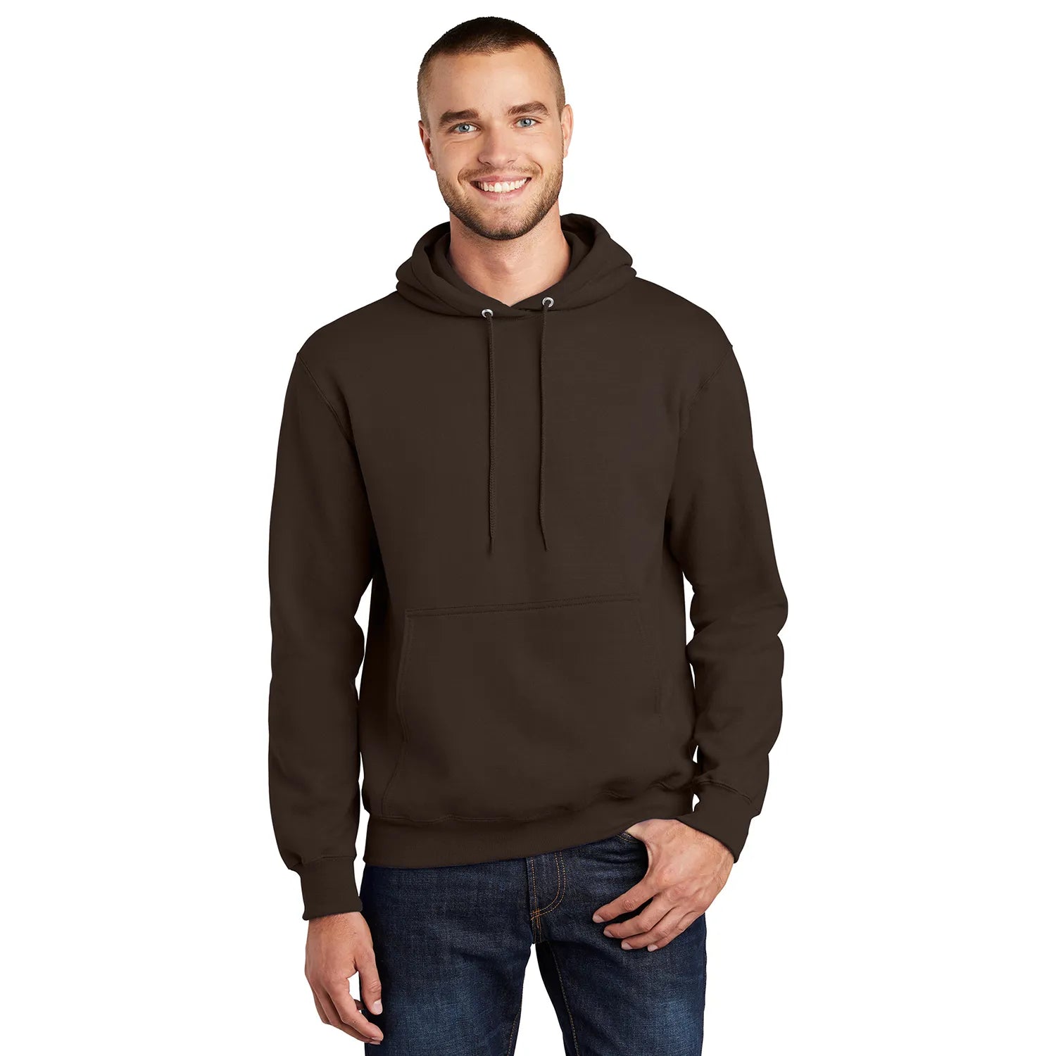 Port & Company Essential Fleece Pullover Hooded Sweatshirt Decorated - Dark Chocolate Brown