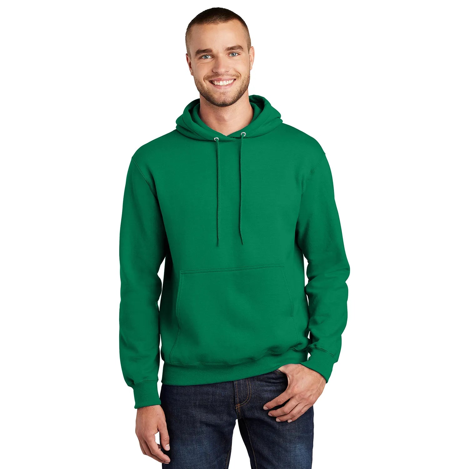 Port & Company Essential Fleece Pullover Hooded Sweatshirt Decorated - Kelly Green