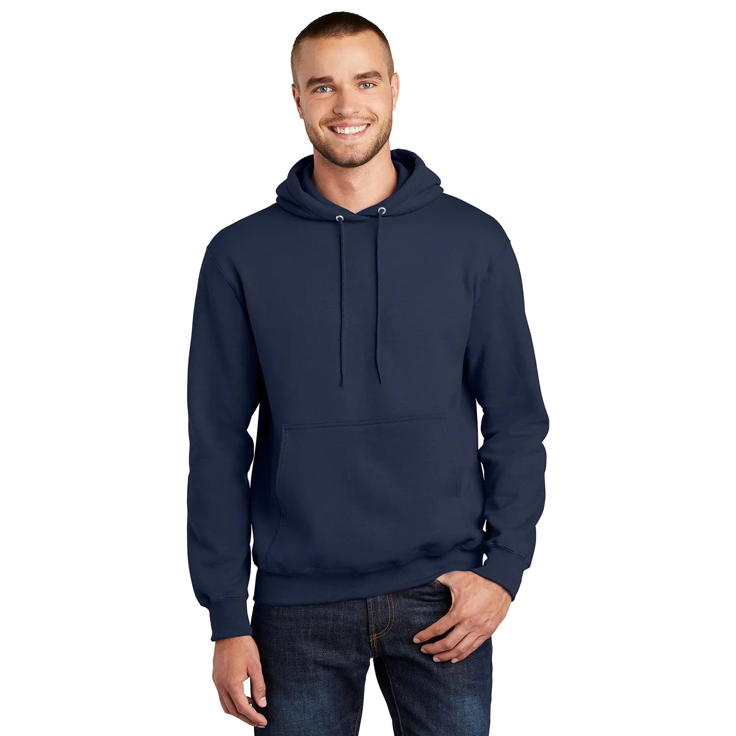 Port & Company Essential Fleece Pullover Hooded Sweatshirt Decorated - Navy Blue
