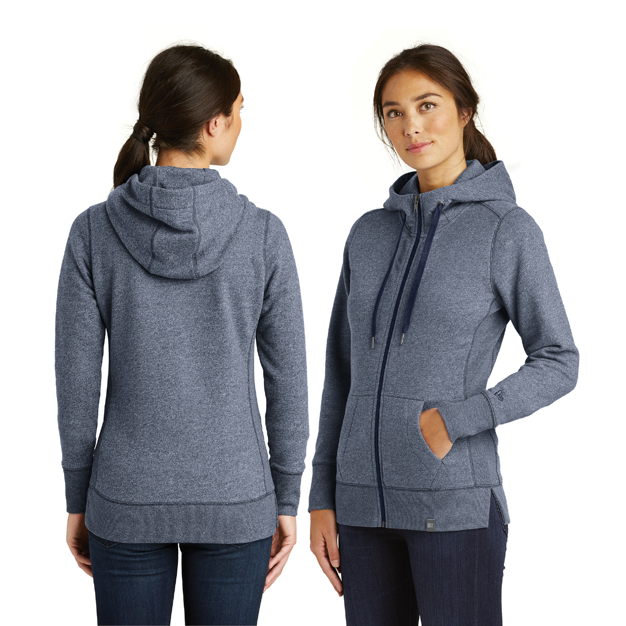 New Era Women's French Terry Full-Zip Hoodie Decorated - Black Twist