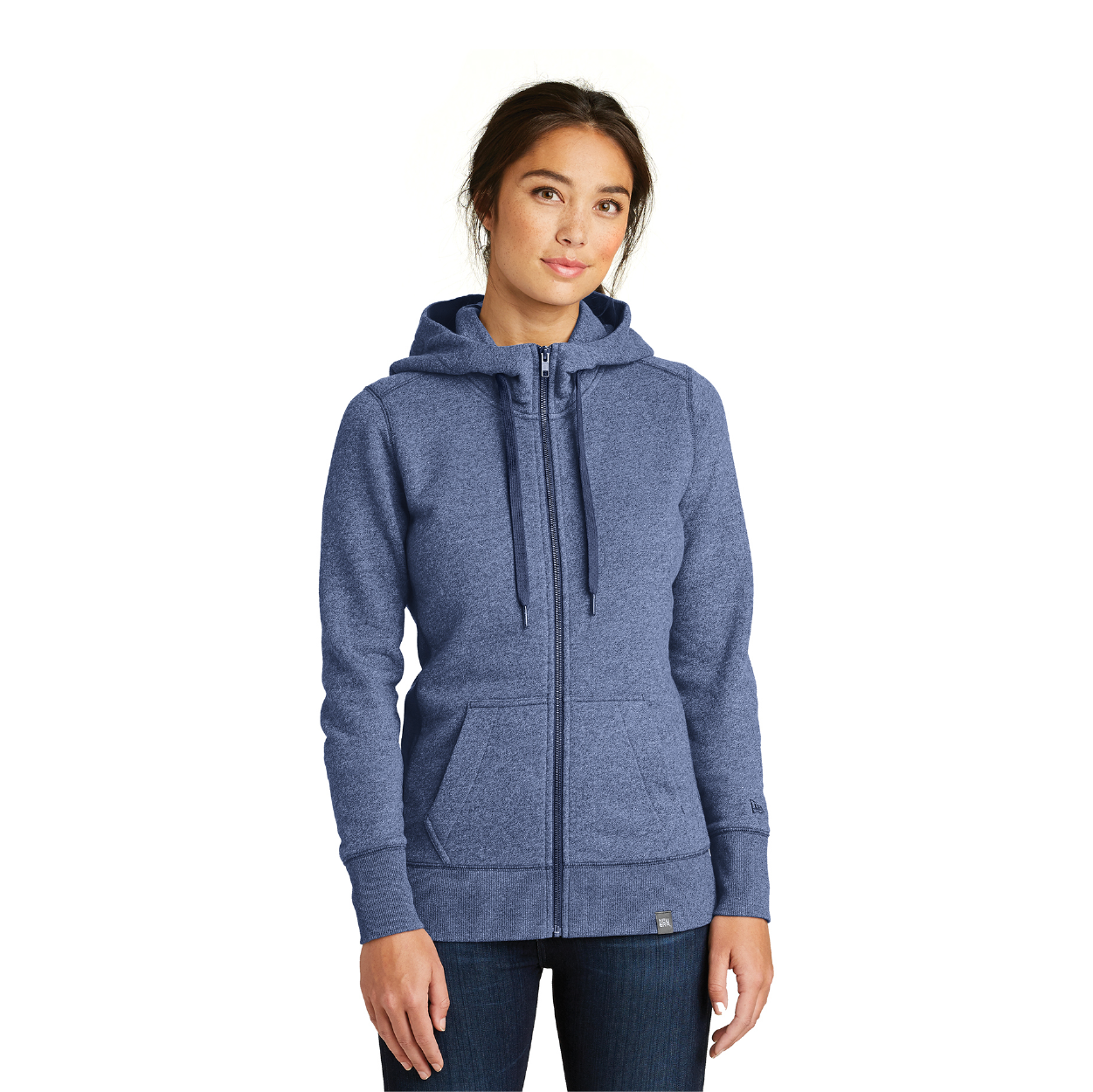 New Era Women's French Terry Full-Zip Hoodie Decorated - Dark Royal Blue Twist