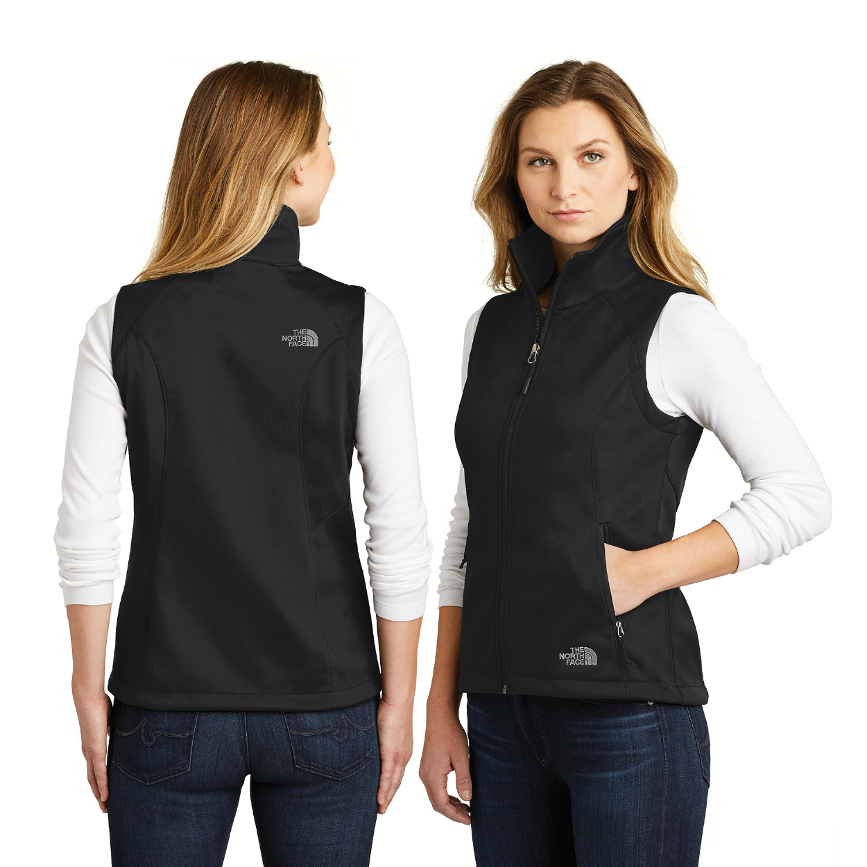The North Face Women's Ridgewall Soft Shell Embroidered Vest - TNF Dark Grey Heather (PMS BLACK 7C)