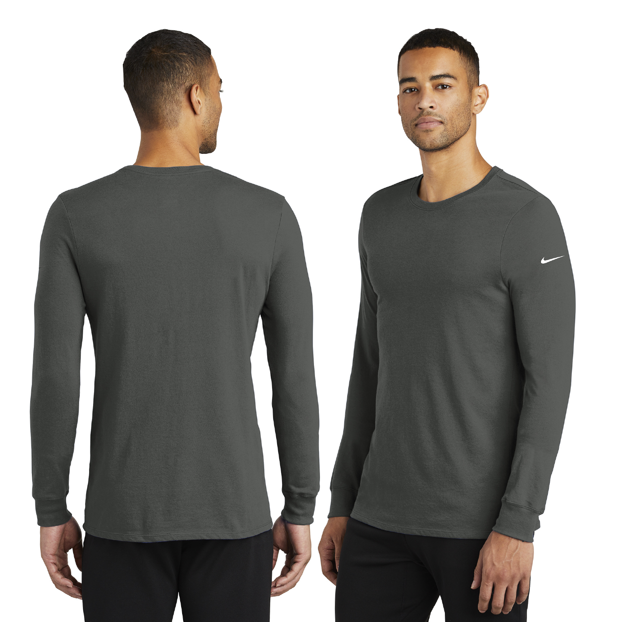 Nike Dri-FIT Cotton/Poly Long Sleeve Tee Decorated - Black