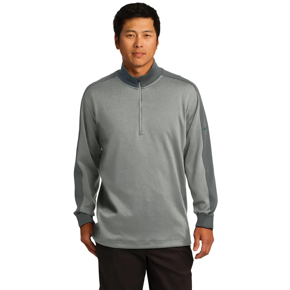Nike Dri-FIT 1/2-Zip Cover-Up Embroidered - Black/Dark Grey/White (PMS 425C)