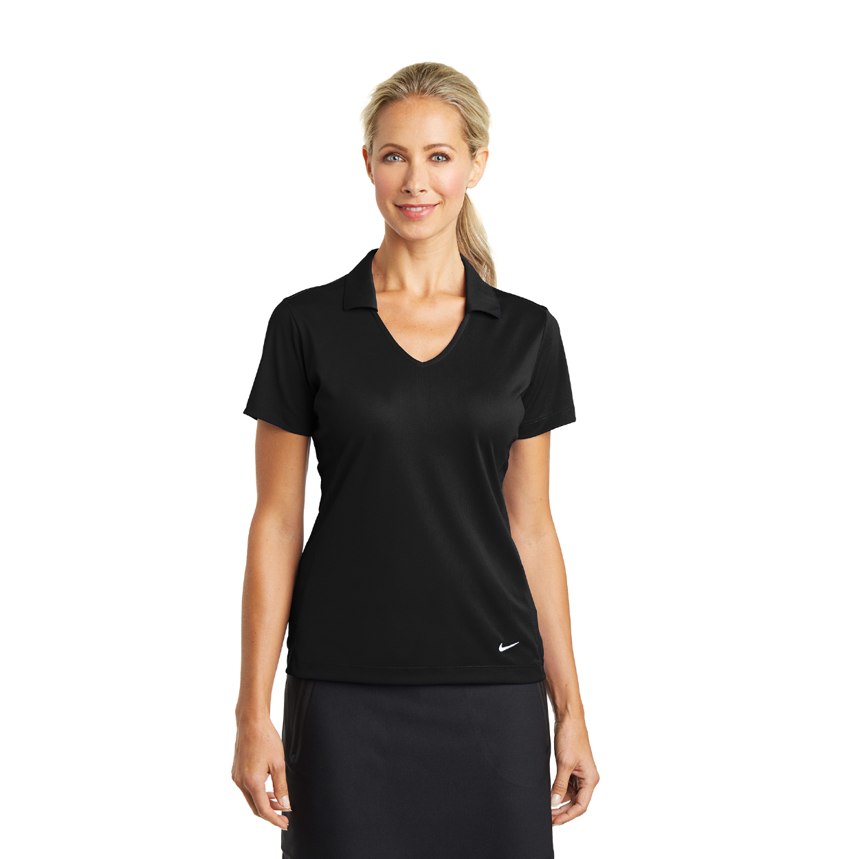 Nike Women's Dri-FIT Vertical Mesh Embroidered Polo - Cool Grey