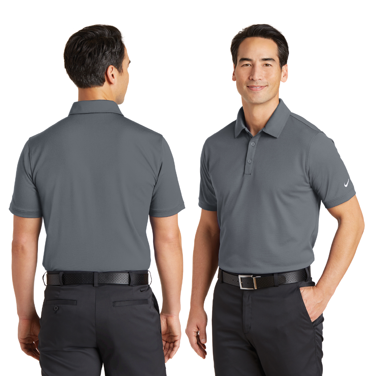 Nike Dri-FIT Solid Icon Pique Modern Fit Embroidered Polo - Dark Grey