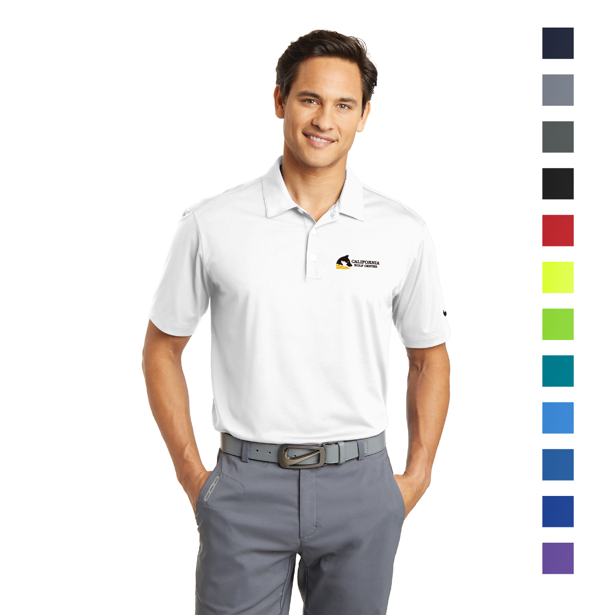 Nike Dri-FIT Vertical Mesh Embroidered Polo - Action Green