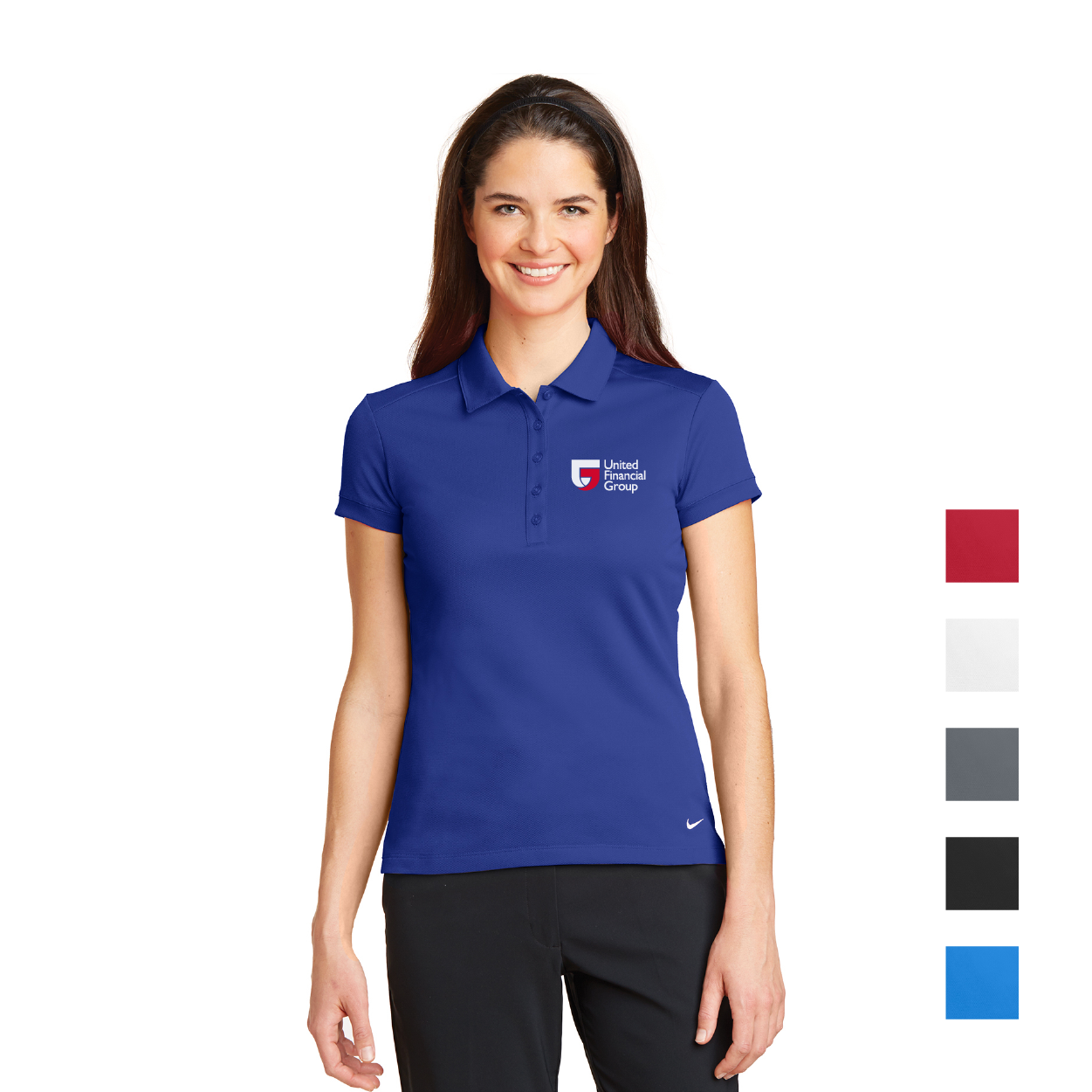 Nike Women's Dri-FIT Solid Icon Pique Modern Fit Embroidered Polo - Black