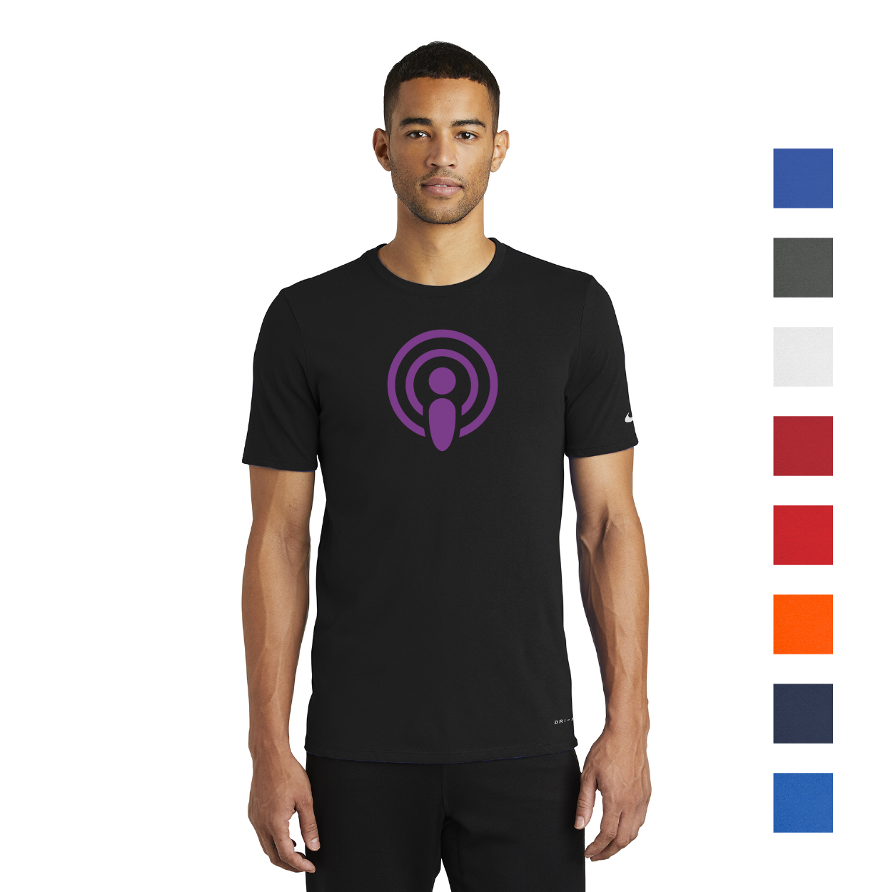 Nike Dri-FIT Cotton/Poly Tee Decorated - Anthracite Black