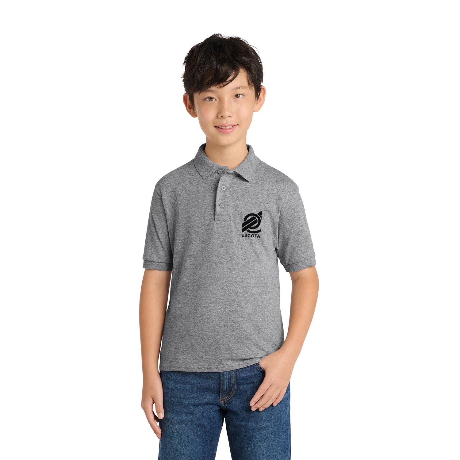 Port & Co Youth Core Blend Jersey Knit Embroidered Polo