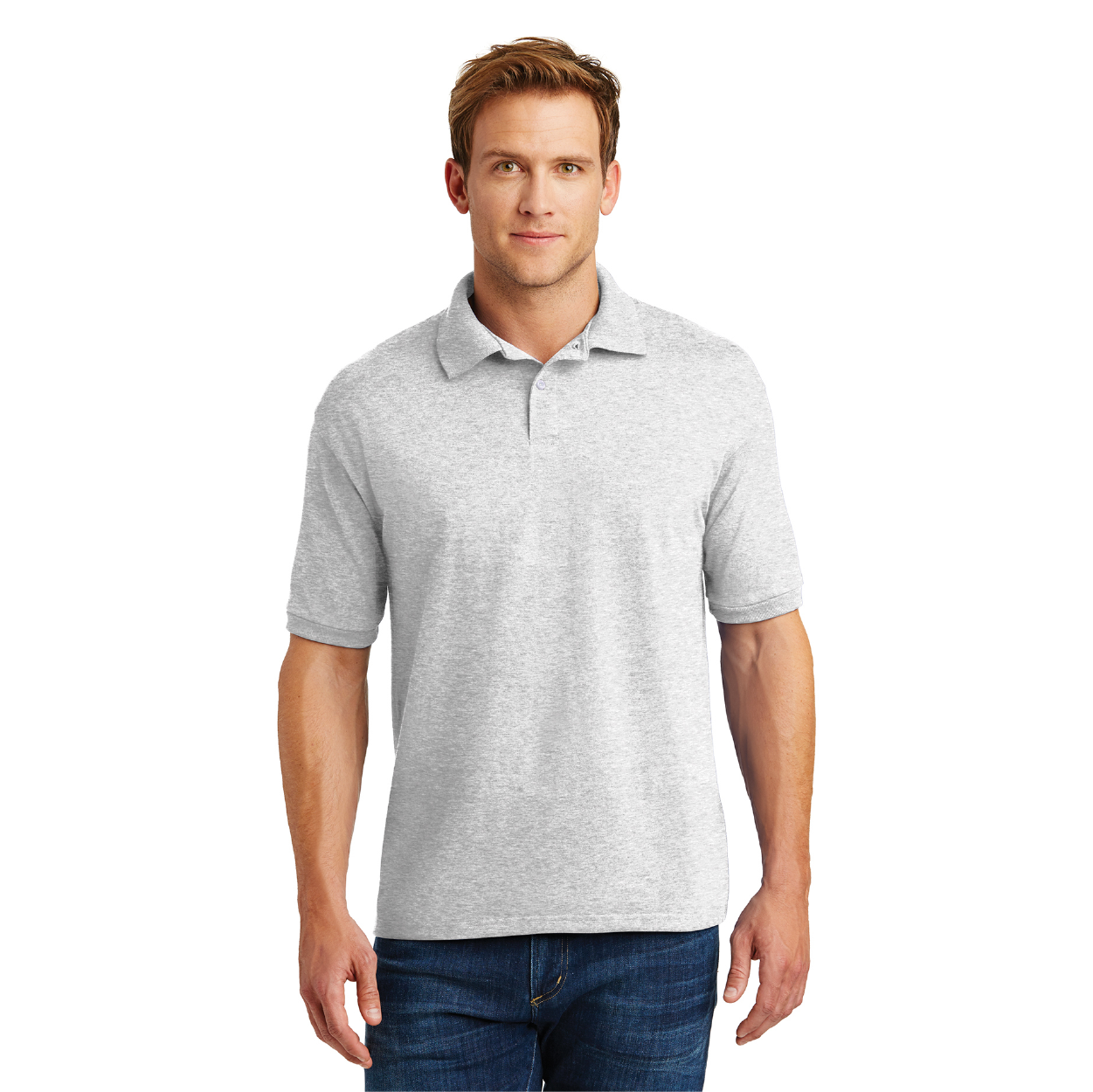 Hanes EcoSmart - 5.2-Ounce Jersey Knit Sport Shirt Embroidered