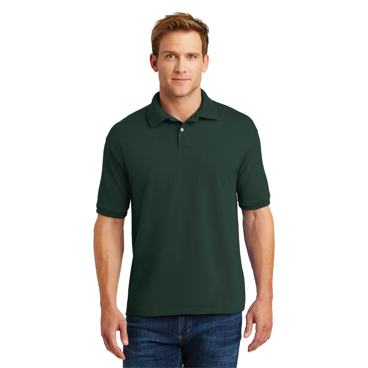 Hanes EcoSmart - 5.2-Ounce Jersey Knit Sport Shirt Embroidered