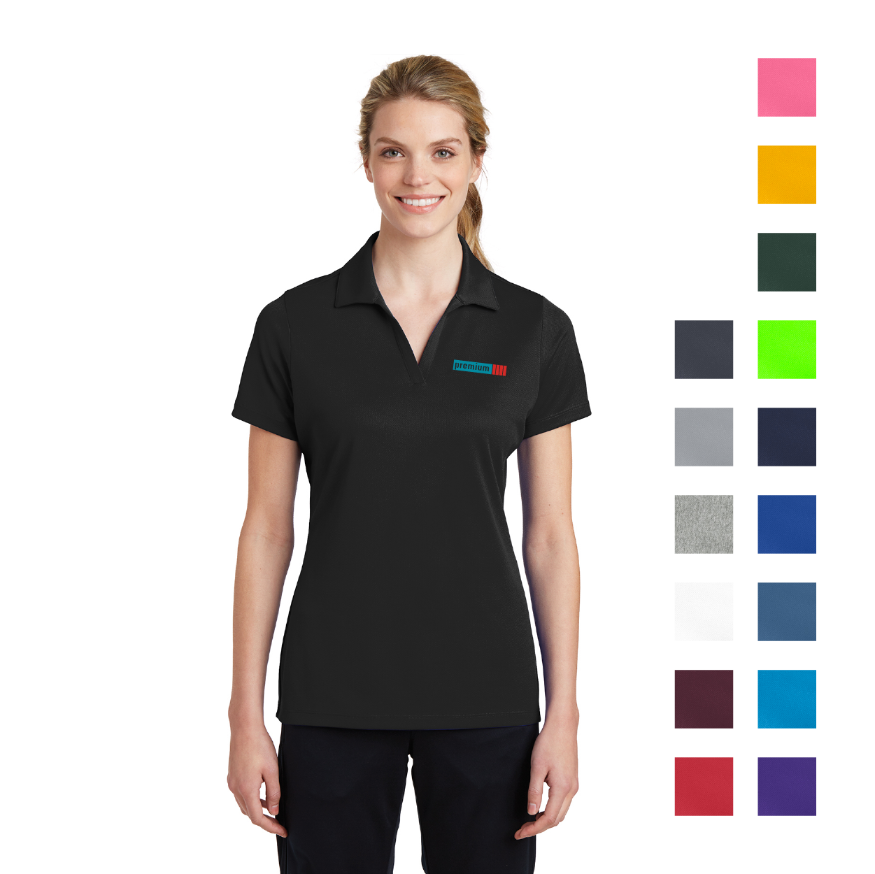 Sport-Tek Women's PosiCharge RacerMesh Embroidered Polo - White