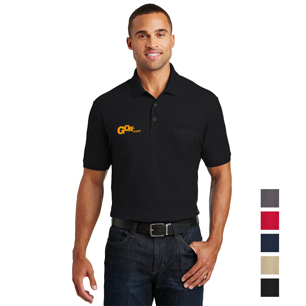 Port Authority Core Classic Pique Pocket Embroidered Polo