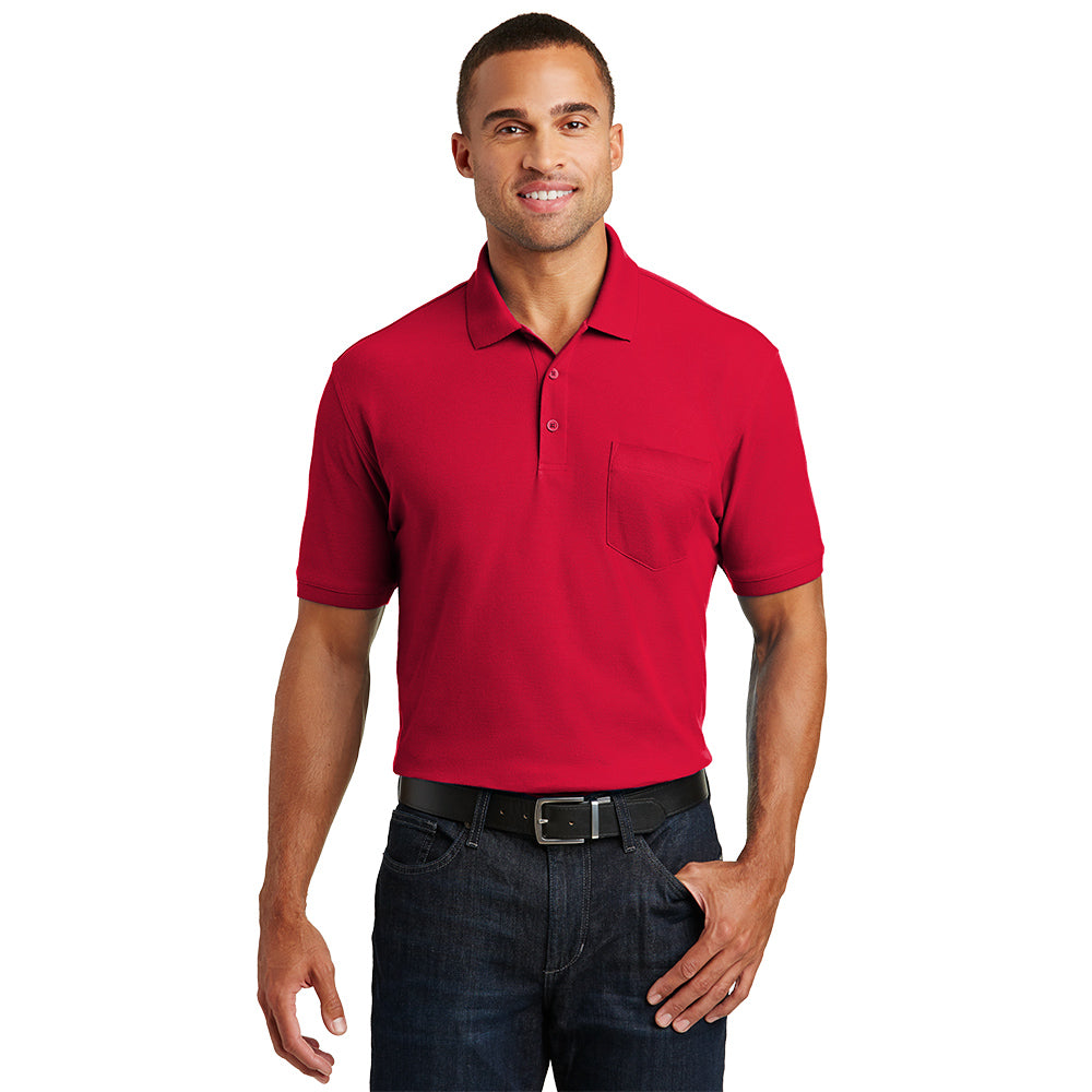 Port Authority Core Classic Pique Pocket Embroidered Polo