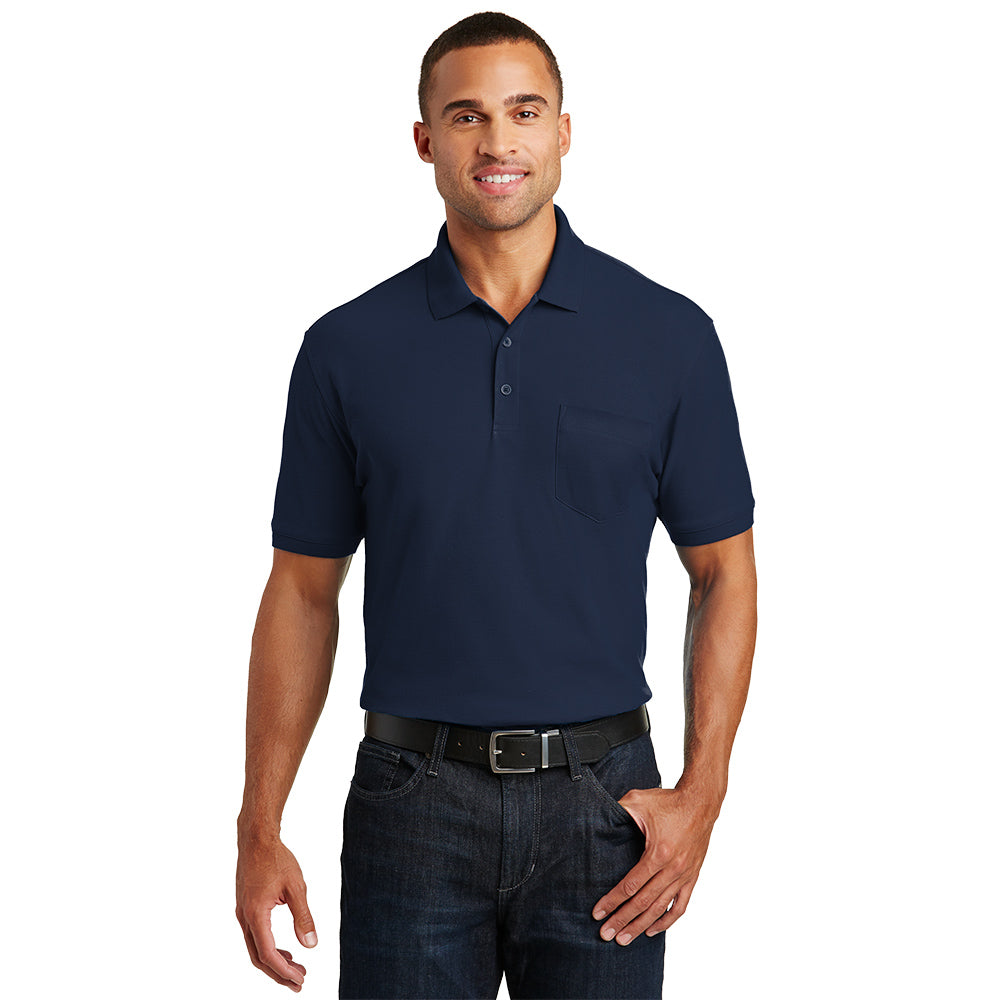 Port Authority Core Classic Pique Pocket Embroidered Polo