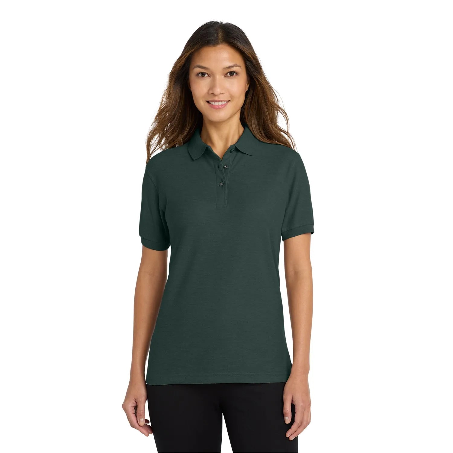 Port Authority Women's Silk Touch Embroidered Polo - Dark Green