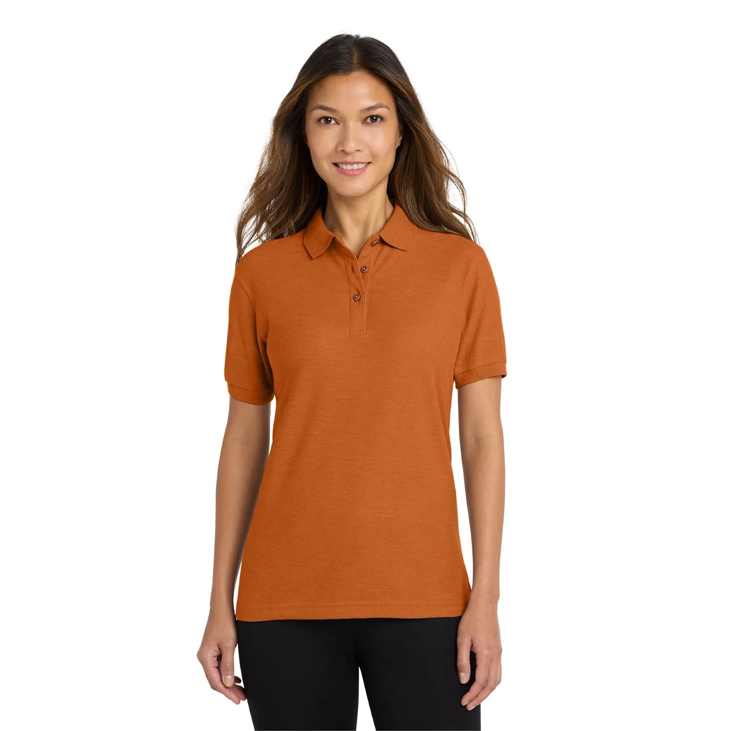 Port Authority Women's Silk Touch Embroidered Polo - Texas Orange