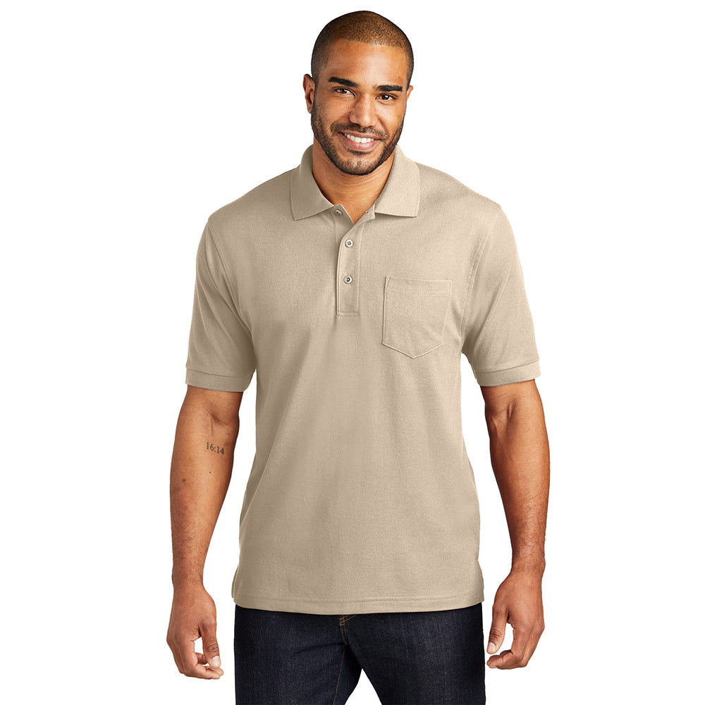 Port Authority Silk Touch Embroidered Polo with Pocket