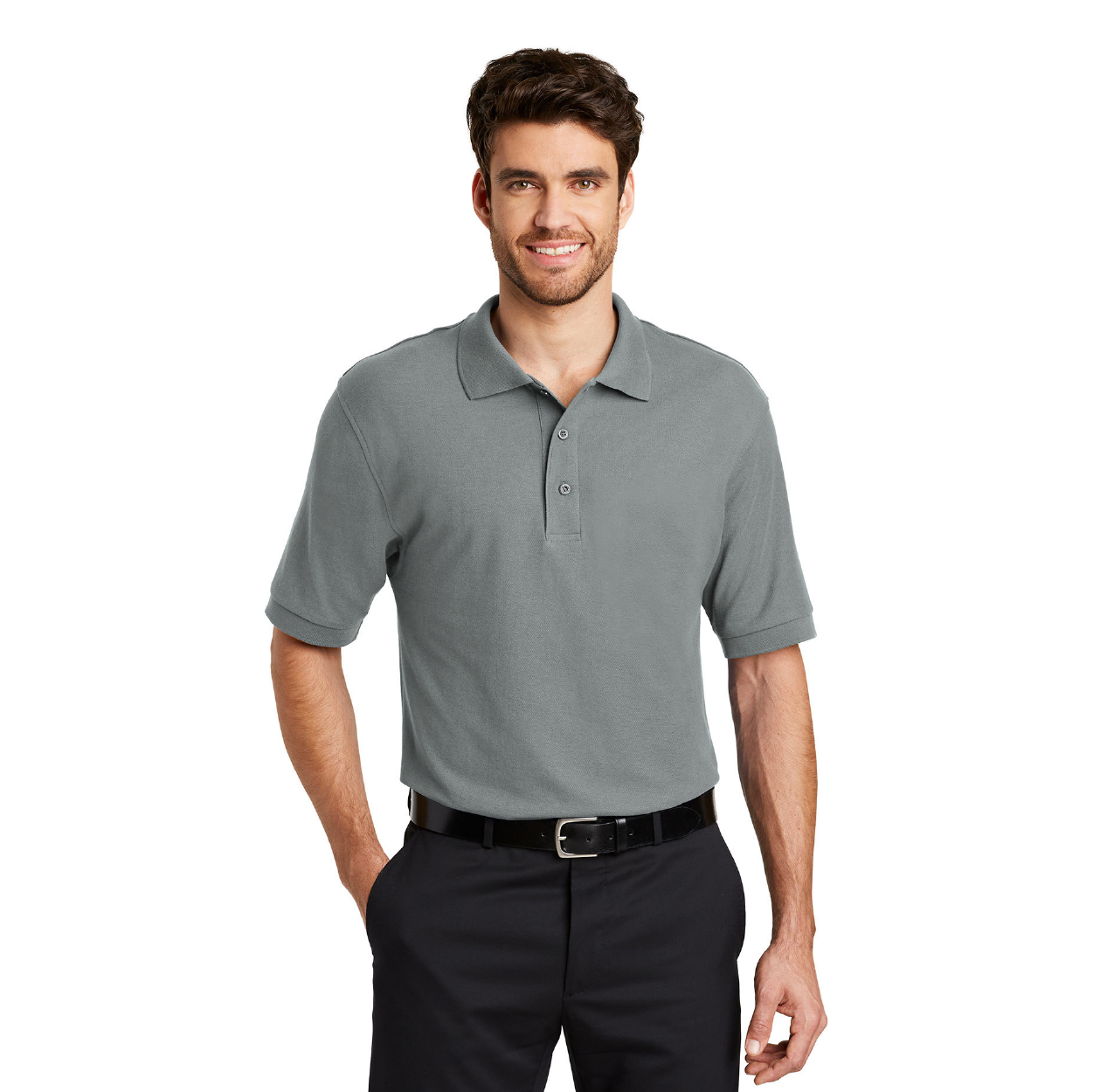 Port Authority Silk Touch Embroidered Polo - Burgundy Red (PMS 7428C)