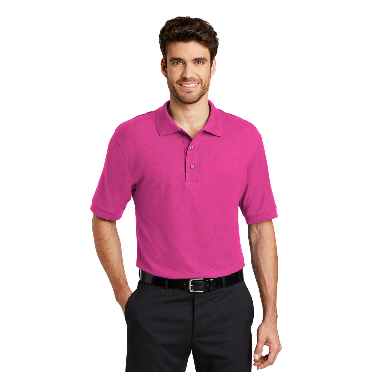 Port Authority Silk Touch Embroidered Polo - Coffee Bean Brown (PMS 476C)
