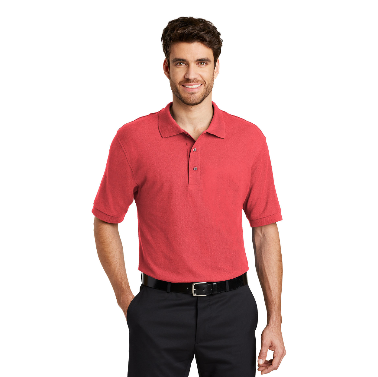 Port Authority Silk Touch Embroidered Polo - Cool Grey (PMS 7539C)