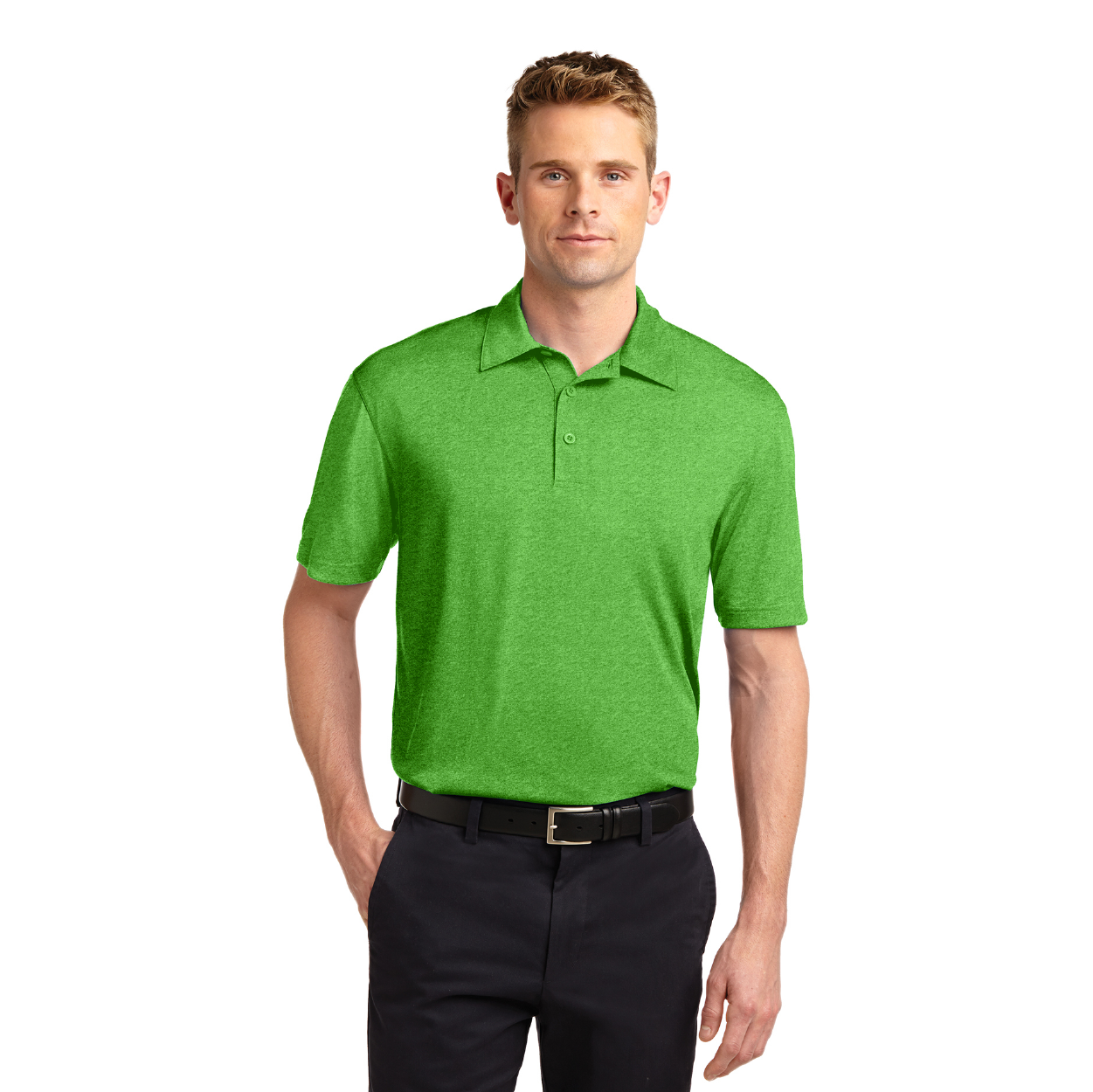 Sport-Tek Heather Contender Embroidered Polo - Scarlet Red Heather (PMS 200C)