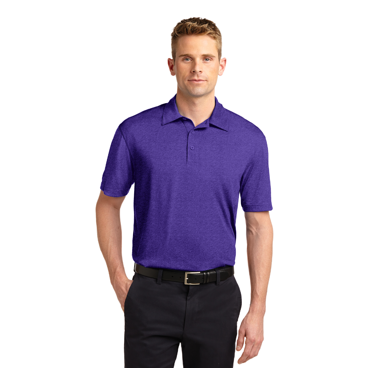 Sport-Tek Heather Contender Embroidered Polo - Vintage Heather Grey (PMS COOL GRAY 9C)