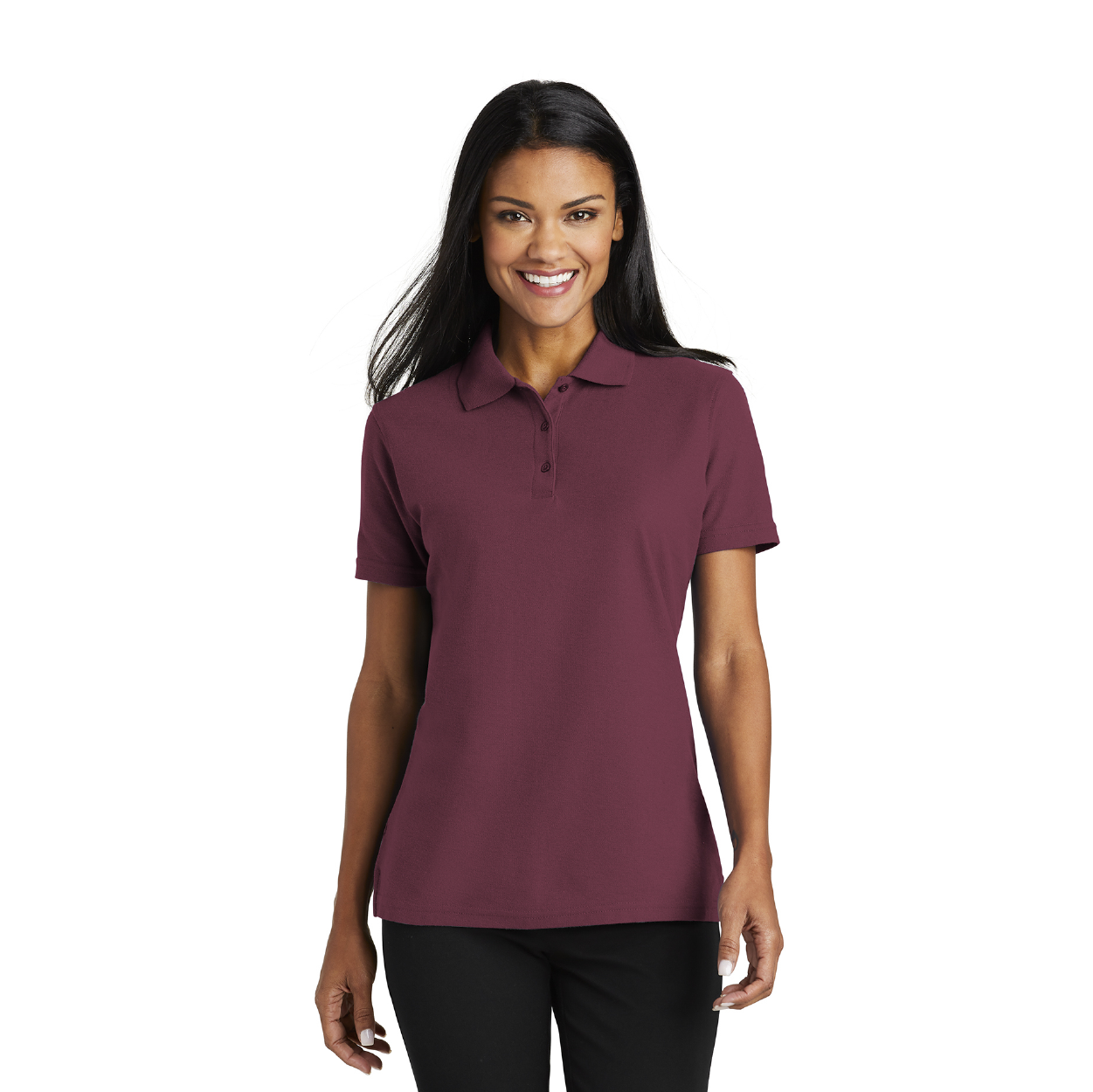 Port Authority Women's Stain-Release Embroidered Polo - Red (PMS 187C)