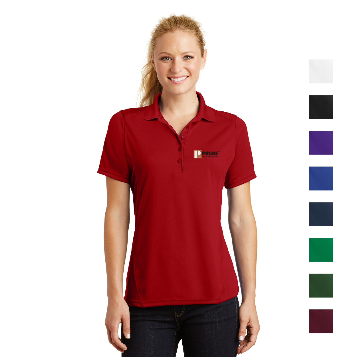 Sport-Tek Women's Dry Zone Raglan Accent Embroidered Polo - Black